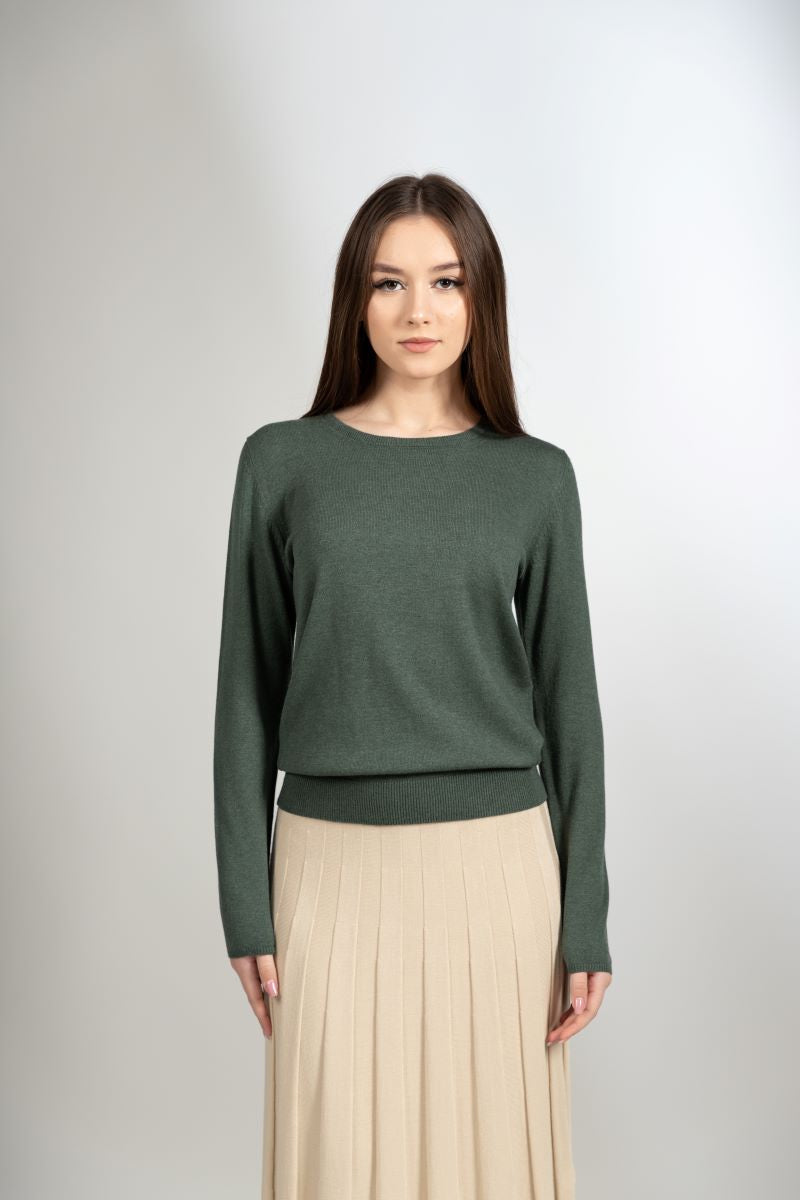 Bluza Dama HERMINA Clasica Tricotata ML153 VERDE