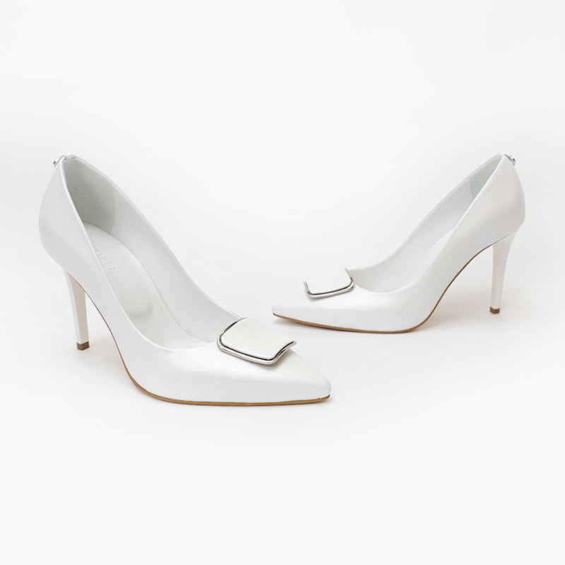 Pantofi mireasa albi cu accesoriu 178 Botta